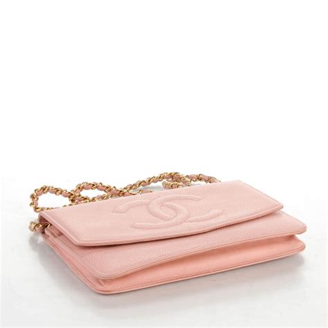 Chanel Wallet On Chain Caviar Pink in Caviar with Gold